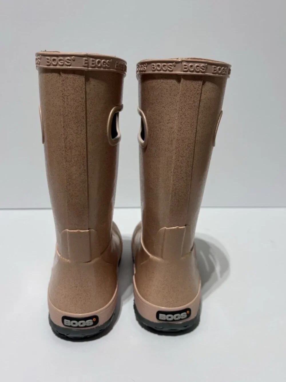 Bogs Big Kids’ Rain Boot Glitter Rose Gold, Girls’ 1 M